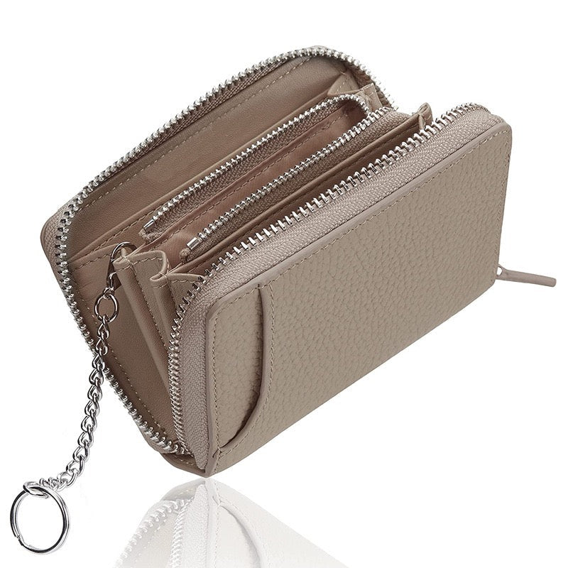 Women's Genuine Leather Multi-Card Wallet with Coin Pocket