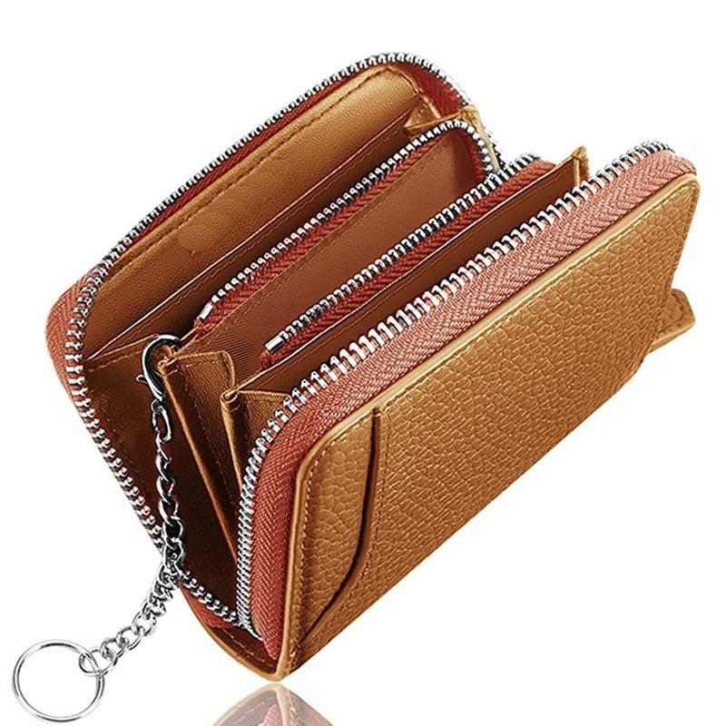 Women's Genuine Leather Multi-Card Wallet with Coin Pocket