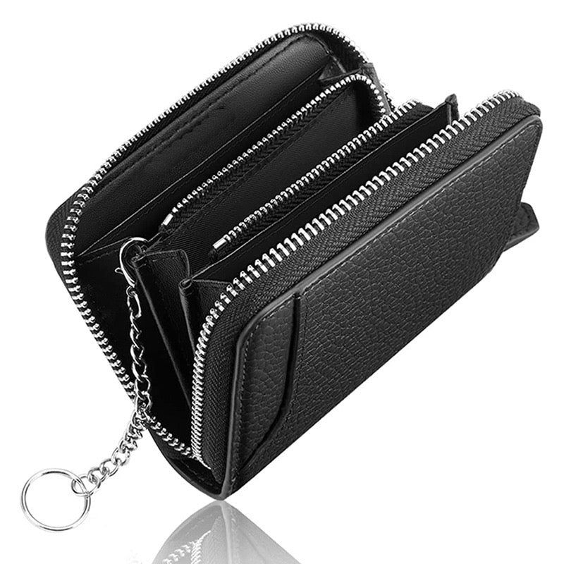 Women's Genuine Leather Multi-Card Wallet with Coin Pocket