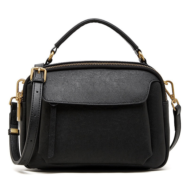 Women's Full-Grain Cowhide Soft Structured Crossbody Satchel