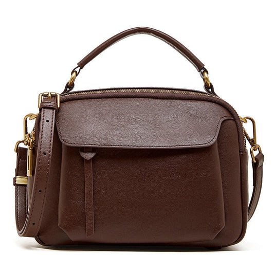 Women's Full-Grain Cowhide Soft Structured Crossbody Satchel