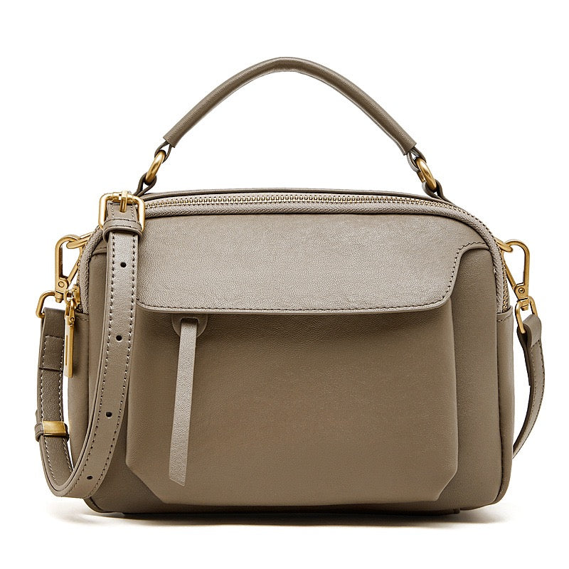 Women's Full-Grain Cowhide Soft Structured Crossbody Satchel