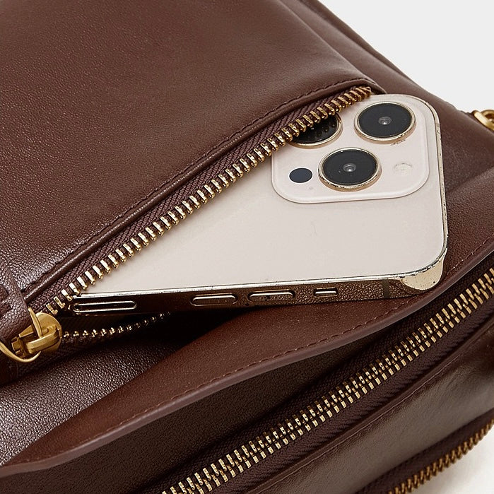 Women's Full-Grain Cowhide Soft Structured Crossbody Satchel