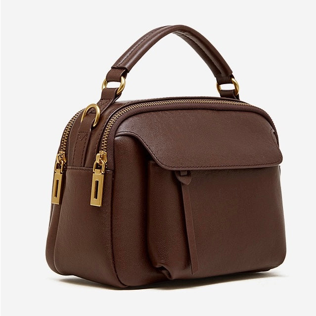 Women's Full-Grain Cowhide Soft Structured Crossbody Satchel