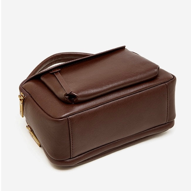 Women's Full-Grain Cowhide Soft Structured Crossbody Satchel