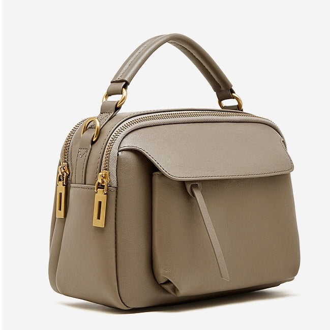 Women's Full-Grain Cowhide Soft Structured Crossbody Satchel