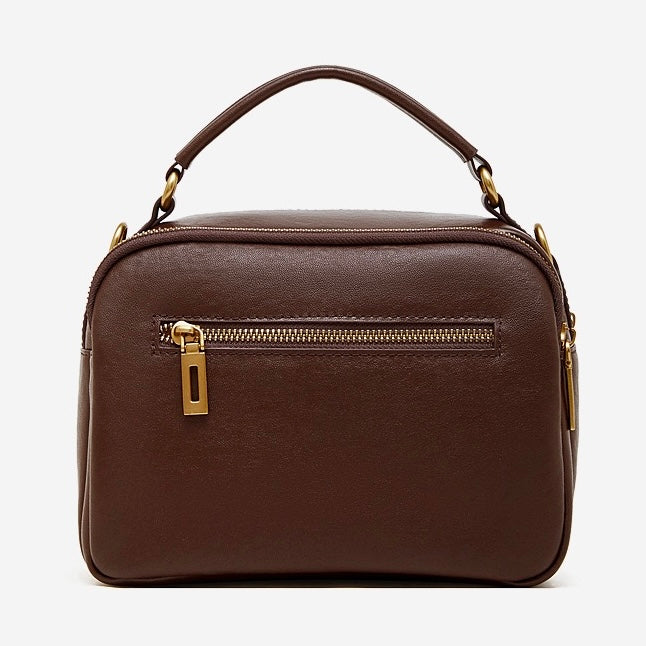 Women's Full-Grain Cowhide Soft Structured Crossbody Satchel