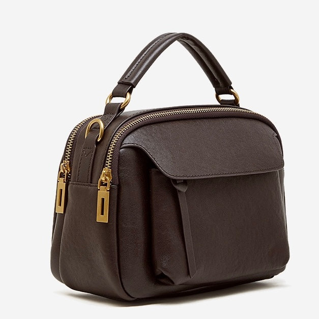 Women's Full-Grain Cowhide Soft Structured Crossbody Satchel