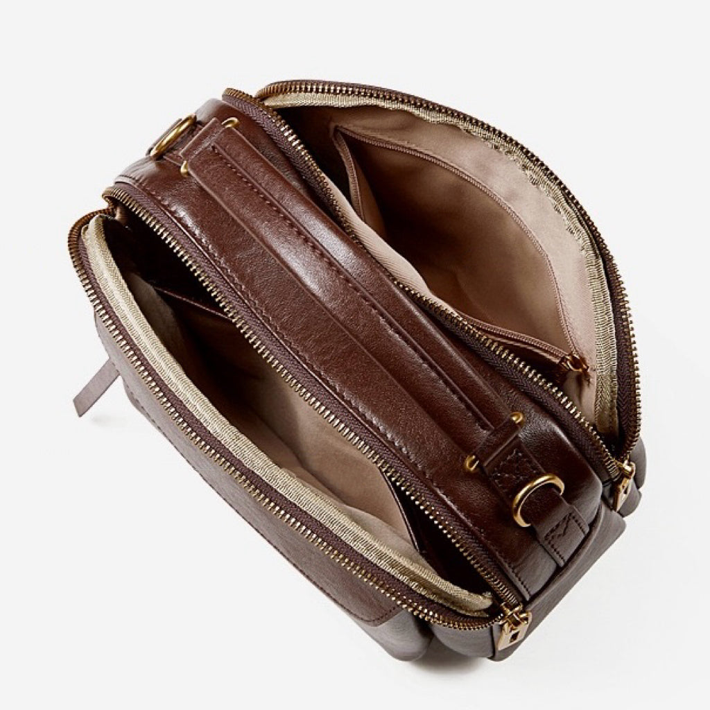 Women's Full-Grain Cowhide Soft Structured Crossbody Satchel