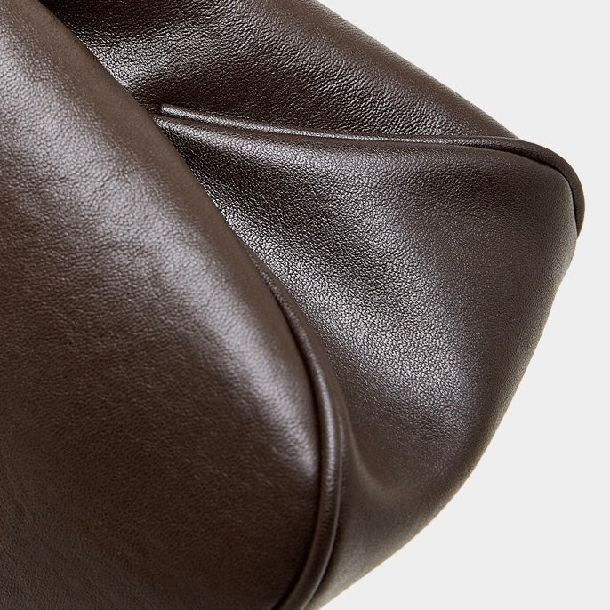 Women's Textured Cowhide Retro Ring-Buckle Tote Bag