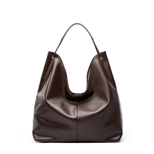 Women's Genuine Leather Large Hobo Tote Bag with Magnetic Closure