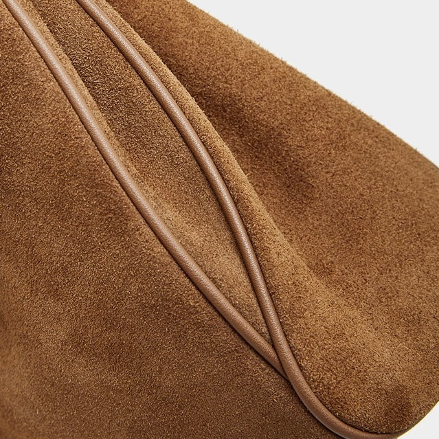 Women's Soft Suede Cowhide Lock Top-Handle Bag