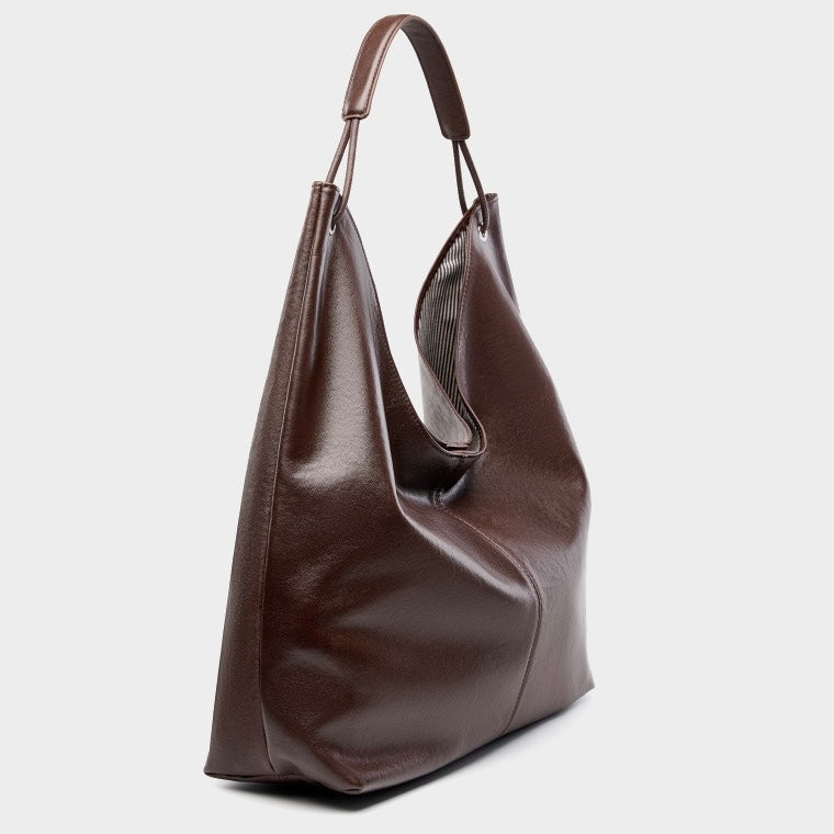 Women's Genuine Leather Large Hobo Tote Bag with Magnetic Closure
