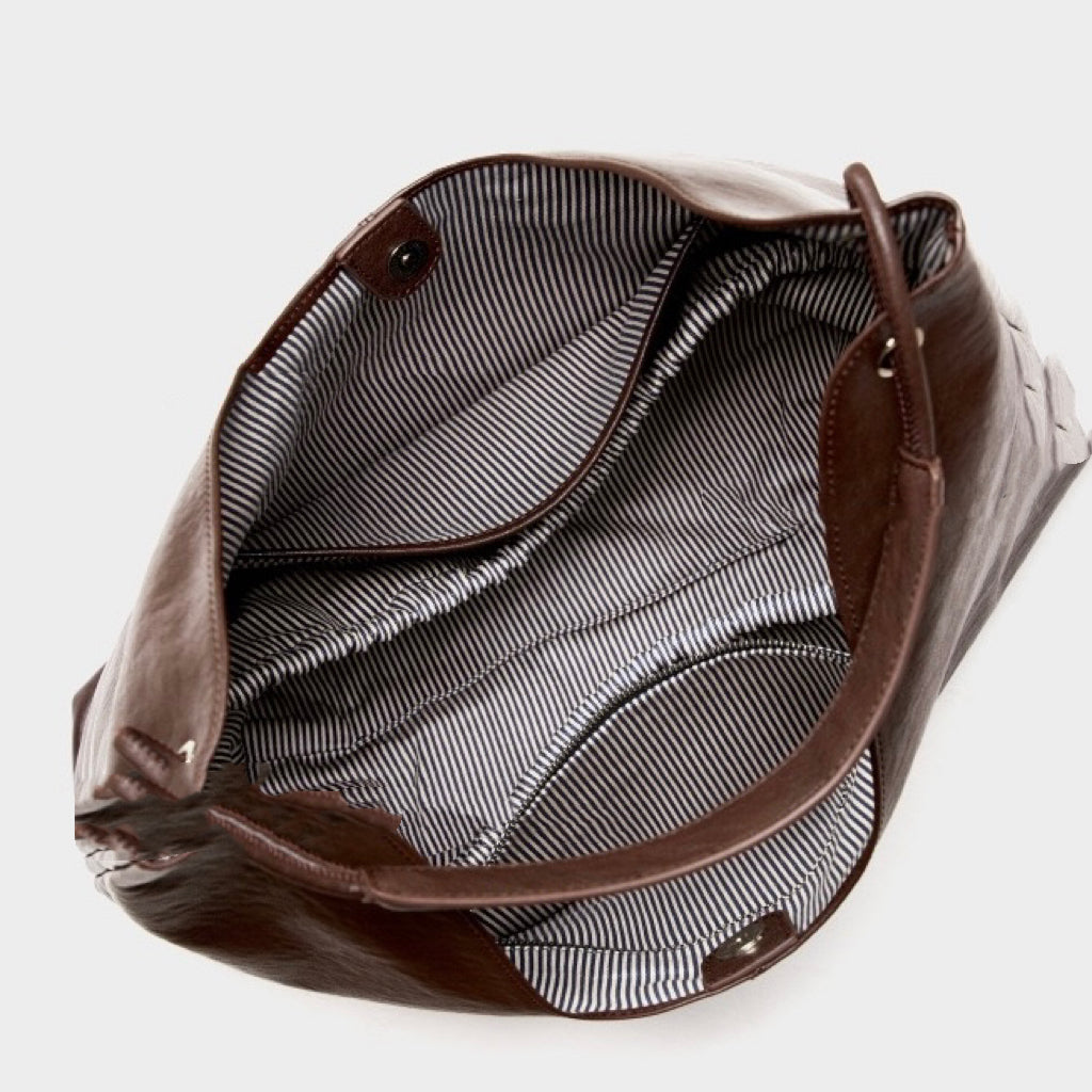 Women's Genuine Leather Large Hobo Tote Bag with Magnetic Closure