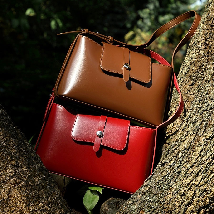 Women's Genuine Leather Structured Underarm Shoulder Bag
