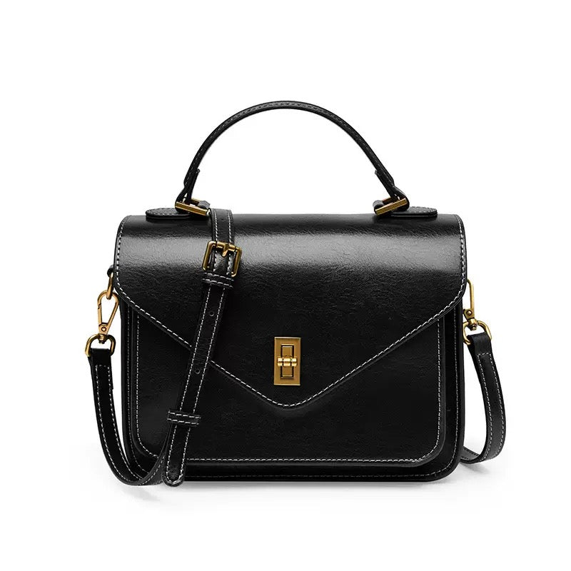 Women's Genuine Leather Postman Crossbody Shoulder Tote Bag with Adjustable Strap