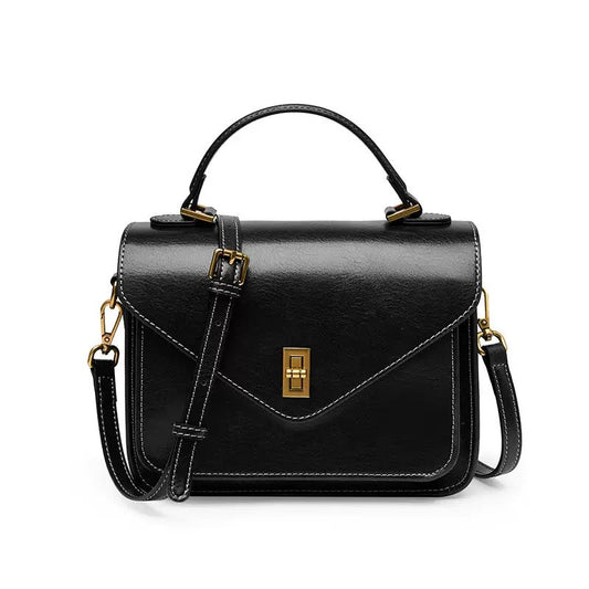 Women's Genuine Leather Postman Crossbody Shoulder Tote Bag with Adjustable Strap