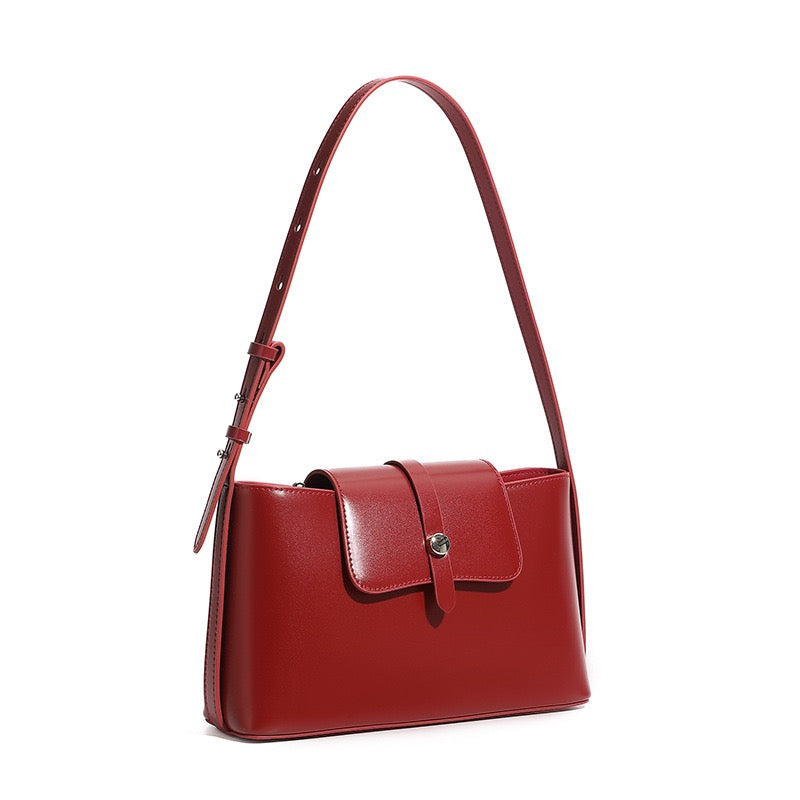 Women's Genuine Leather Structured Underarm Shoulder Bag