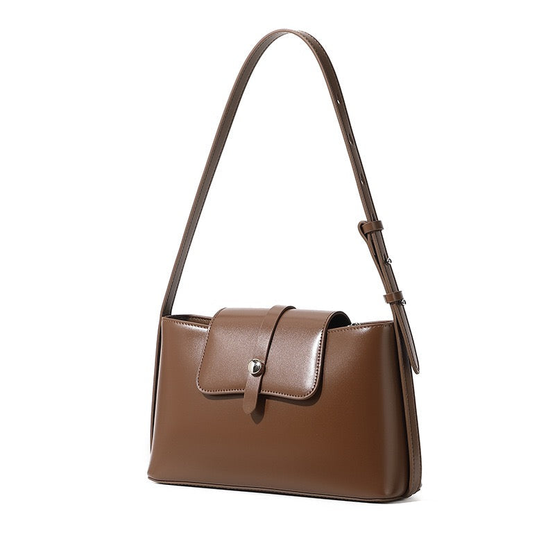 Women's Genuine Leather Structured Underarm Shoulder Bag