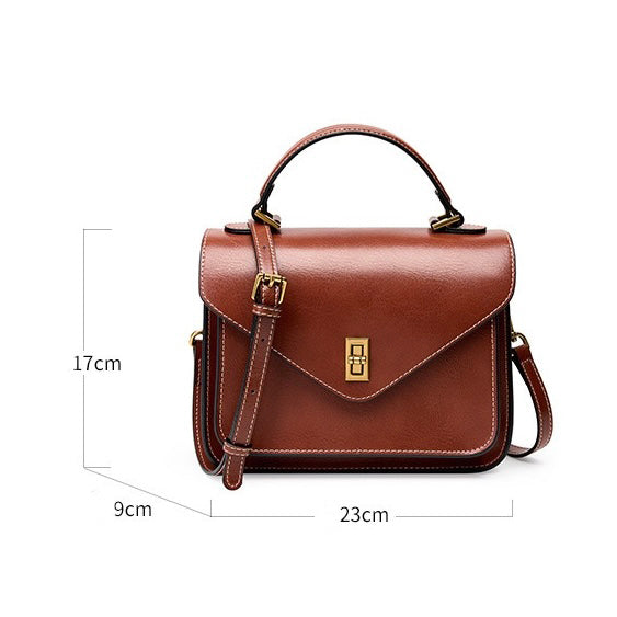 Women's Genuine Leather Postman Crossbody Shoulder Tote Bag with Adjustable Strap