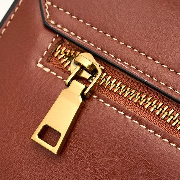 Women's Genuine Leather Postman Crossbody Shoulder Tote Bag with Adjustable Strap