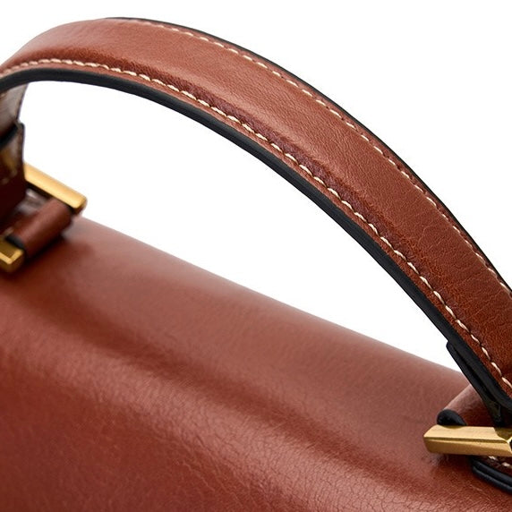 Women's Genuine Leather Postman Crossbody Shoulder Tote Bag with Adjustable Strap