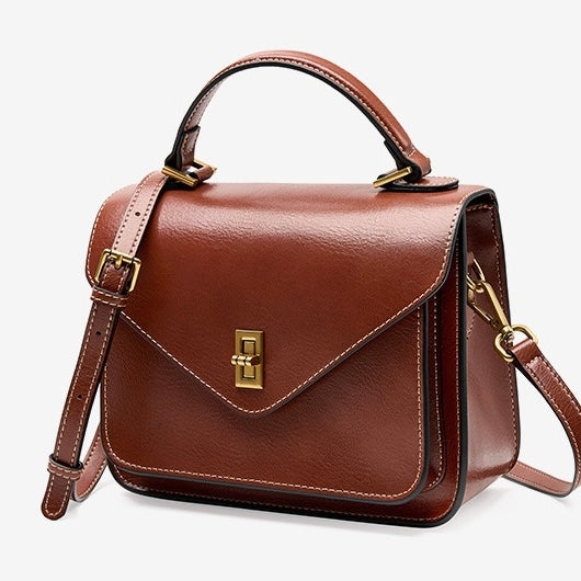 Women's Genuine Leather Postman Crossbody Shoulder Tote Bag with Adjustable Strap