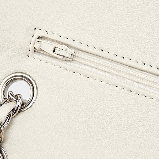 Women's Genuine Sheepskin Quilted Camellia Chain Crossbody Bag with Lock Closure