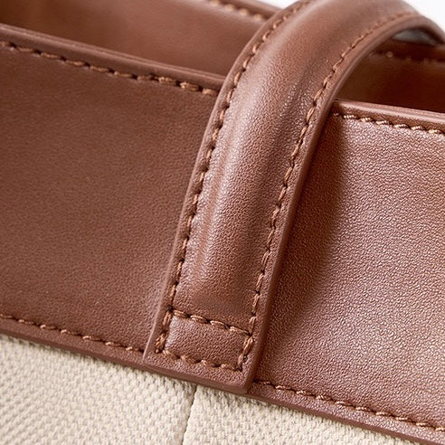 Women's Genuine Leather Two Tone Lock Tote Bag