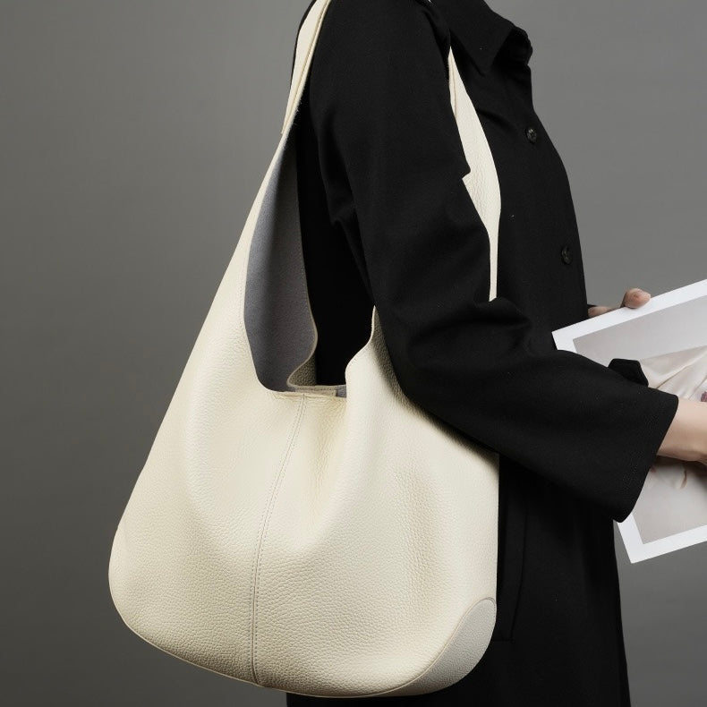 Women's Genuine Leather Soft Hobo Shoulder Tote Bag