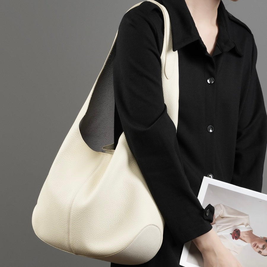 Women's Genuine Leather Soft Hobo Shoulder Tote Bag