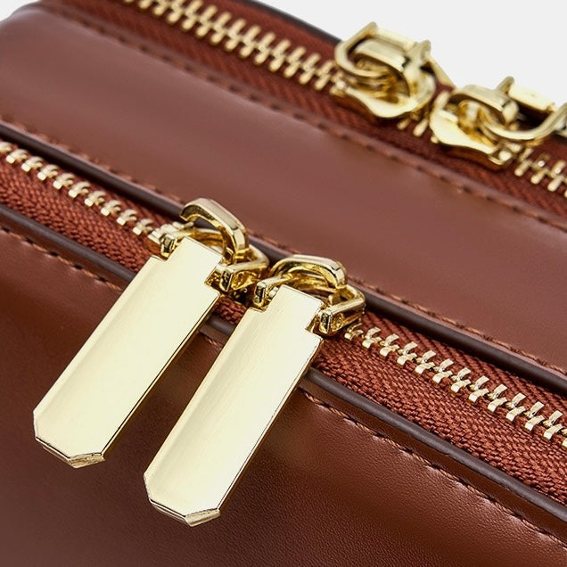 Women's Genuine Leather Structured Box Crossbody Handbag