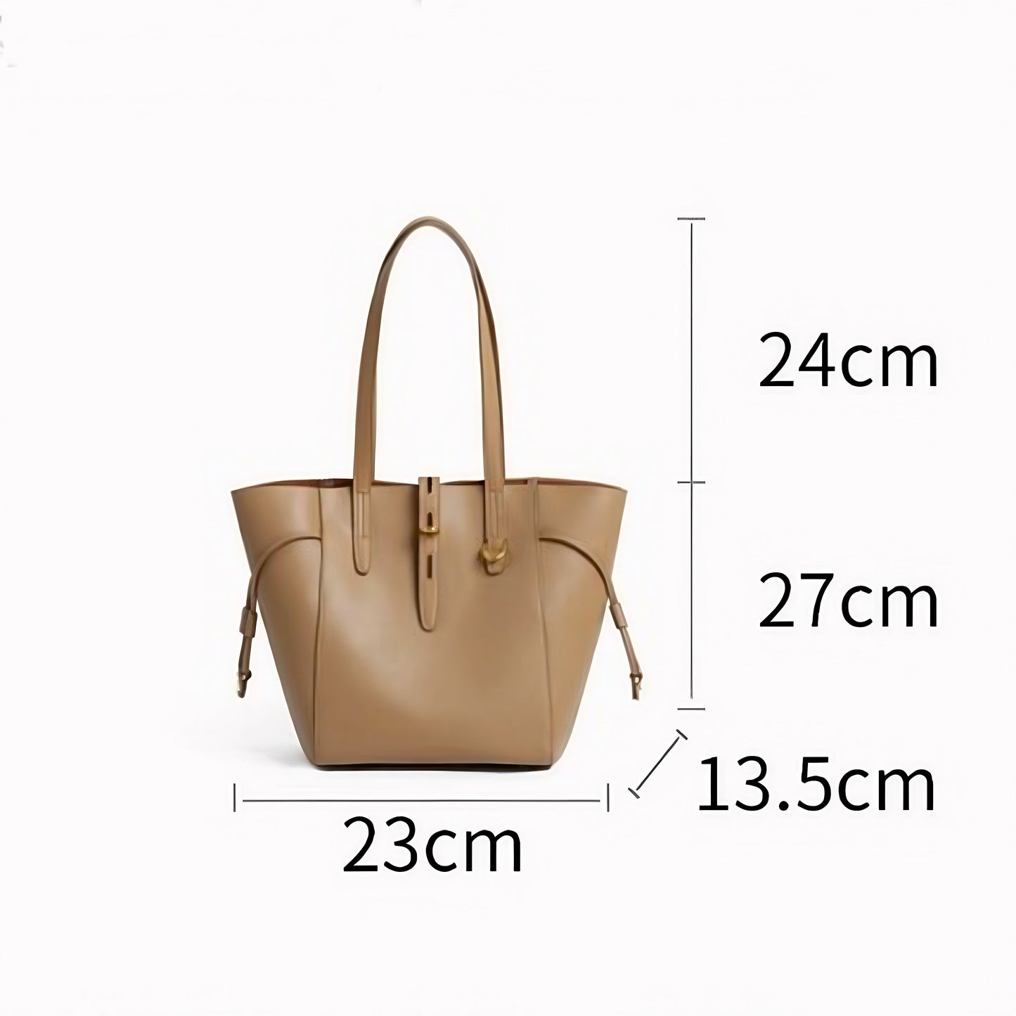 Women's Genuine Leather Vintage Lock Buckle Tote Bag with Large Capacity