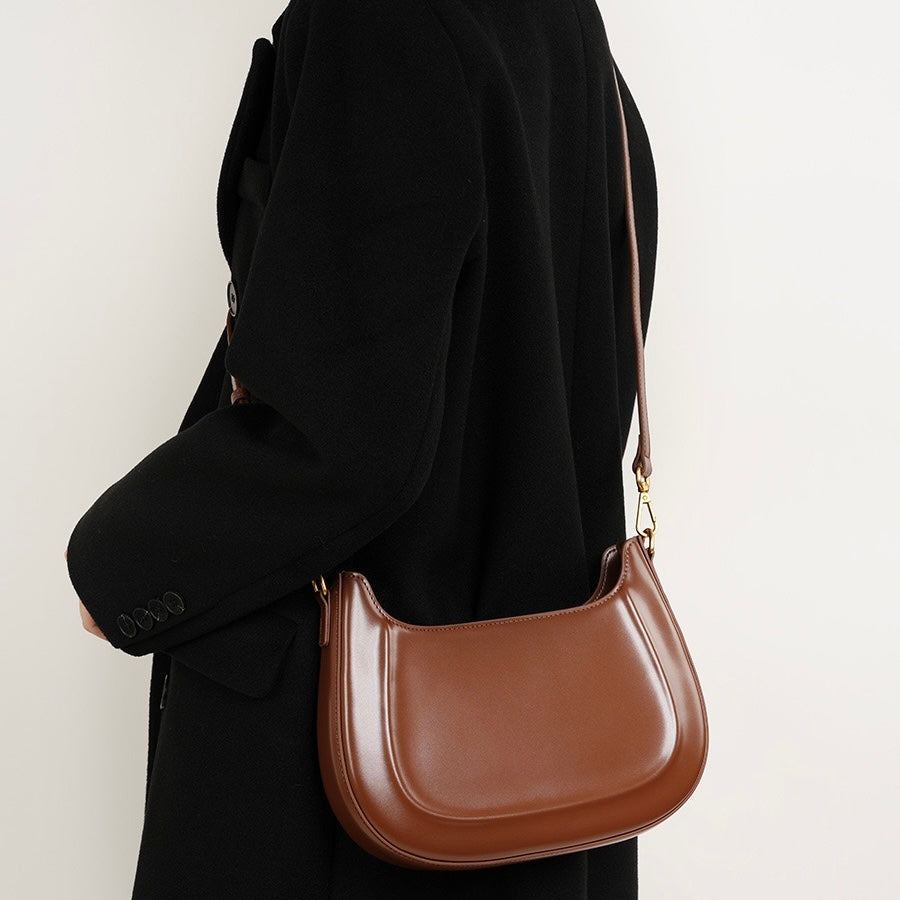 Women's Genuine Leather Vintage Saddle Crossbody Bag