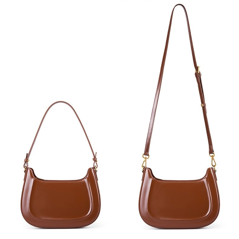 Women's Genuine Leather Vintage Saddle Crossbody Bag