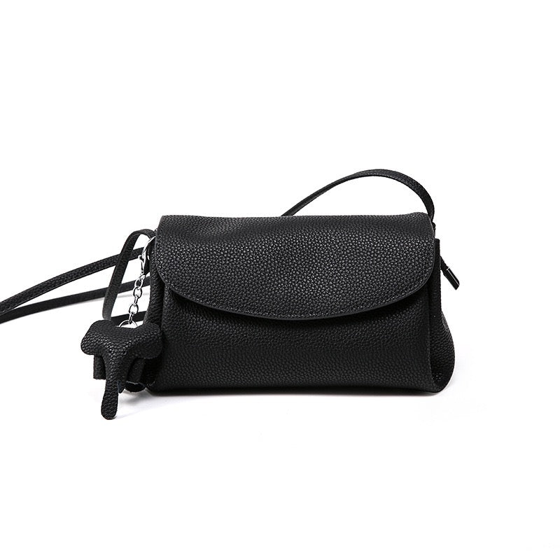 Women's Genuine Leather Mini Elephant Pendant Crossbody Bag