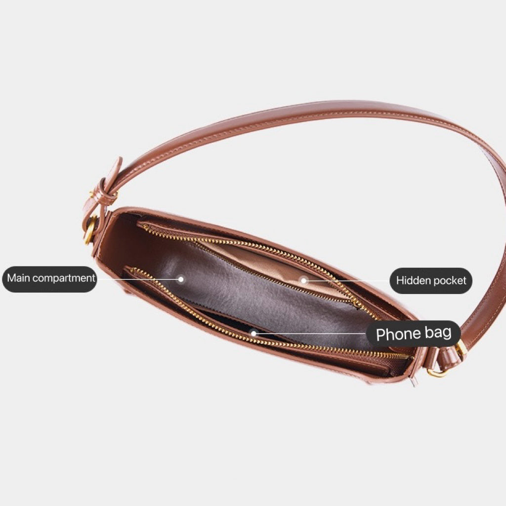 Women's Genuine Leather Vintage Saddle Crossbody Bag