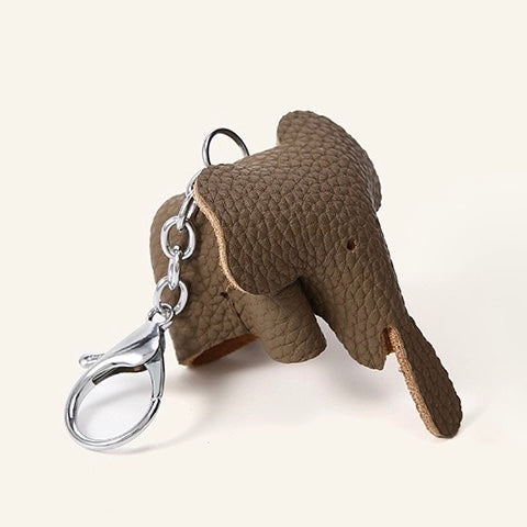 Women's Genuine Leather Mini Elephant Pendant Crossbody Bag