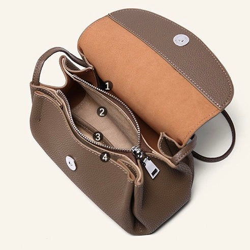 Women's Genuine Leather Mini Elephant Pendant Crossbody Bag