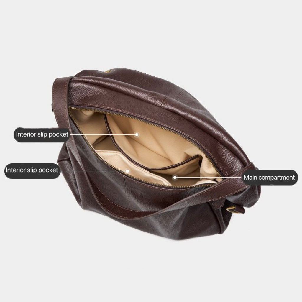 Women's Genuine Leather Soft Casual Tote Bag with Large Capacity