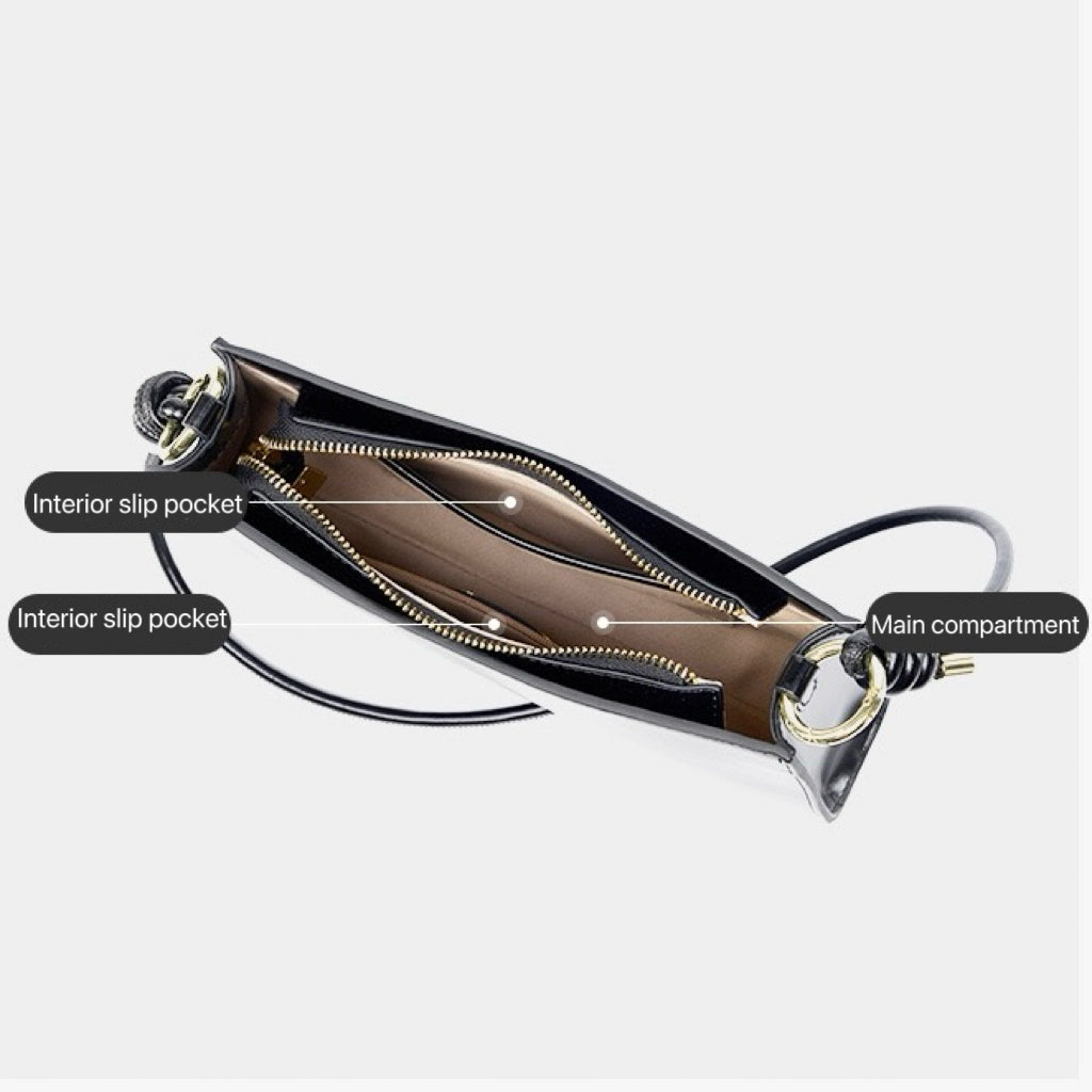 Women's Genuine Leather Underarm Baguette Shoulder Bag