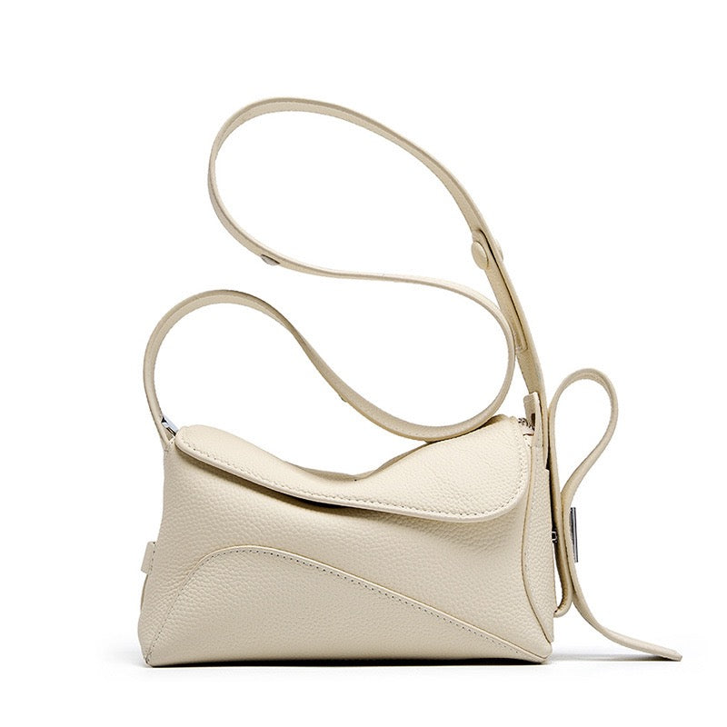Women's Genuine Leather Asymmetric Boston Crossbody Bag