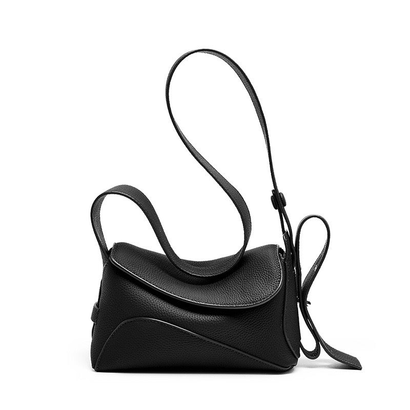 Women's Genuine Leather Asymmetric Boston Crossbody Bag