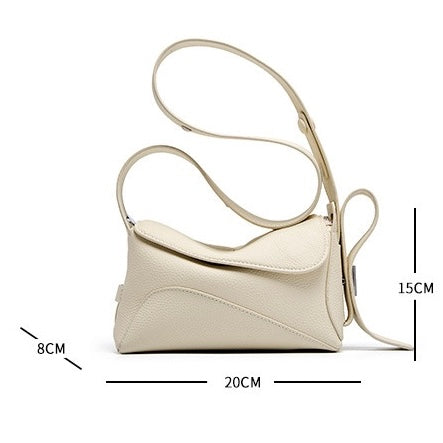 Women's Genuine Leather Asymmetric Boston Crossbody Bag