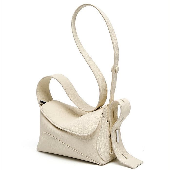 Women's Genuine Leather Asymmetric Boston Crossbody Bag