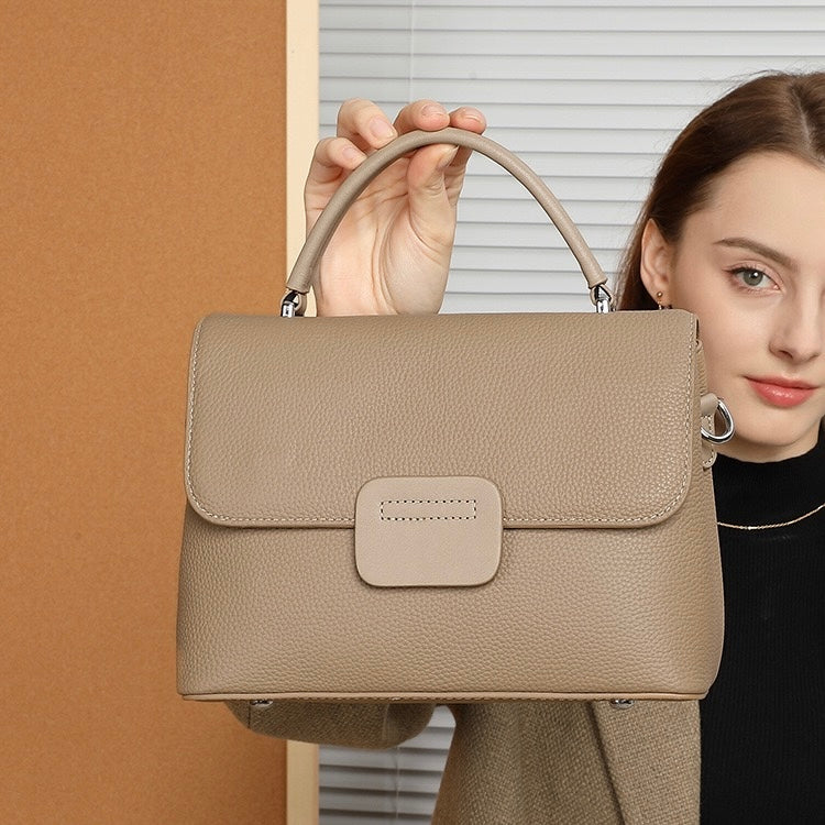 Women's Genuine Leather Envelope Flap Crossbody Handbag