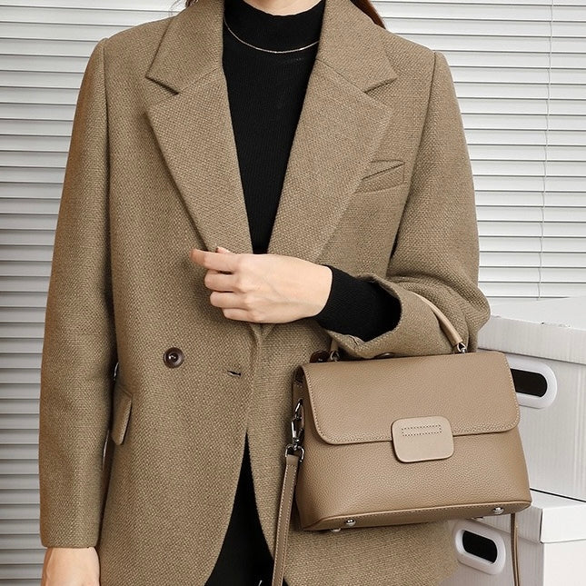 Women's Genuine Leather Envelope Flap Crossbody Handbag
