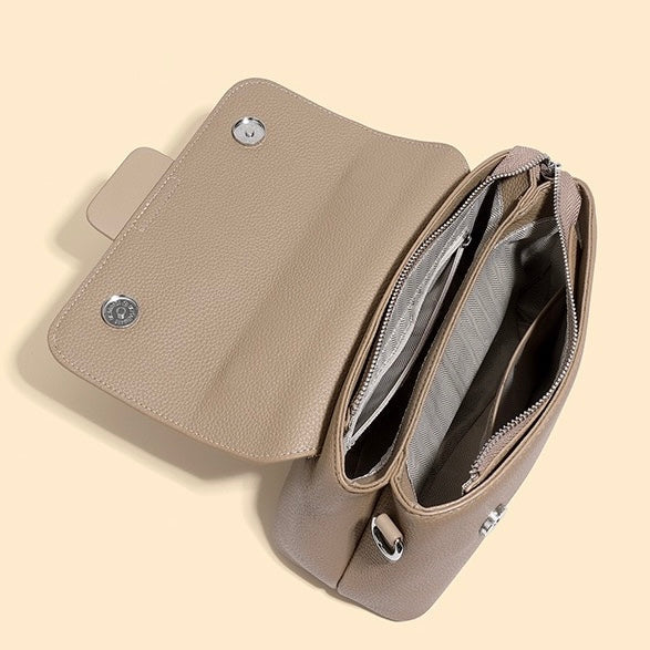 Women's Genuine Leather Envelope Flap Crossbody Handbag