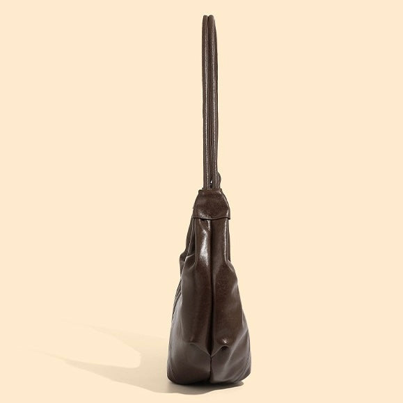 Women's Genuine Leather Half Moon Dumpling Shoulder Bag