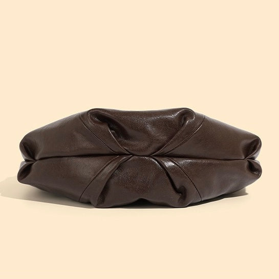Women's Genuine Leather Half Moon Dumpling Shoulder Bag